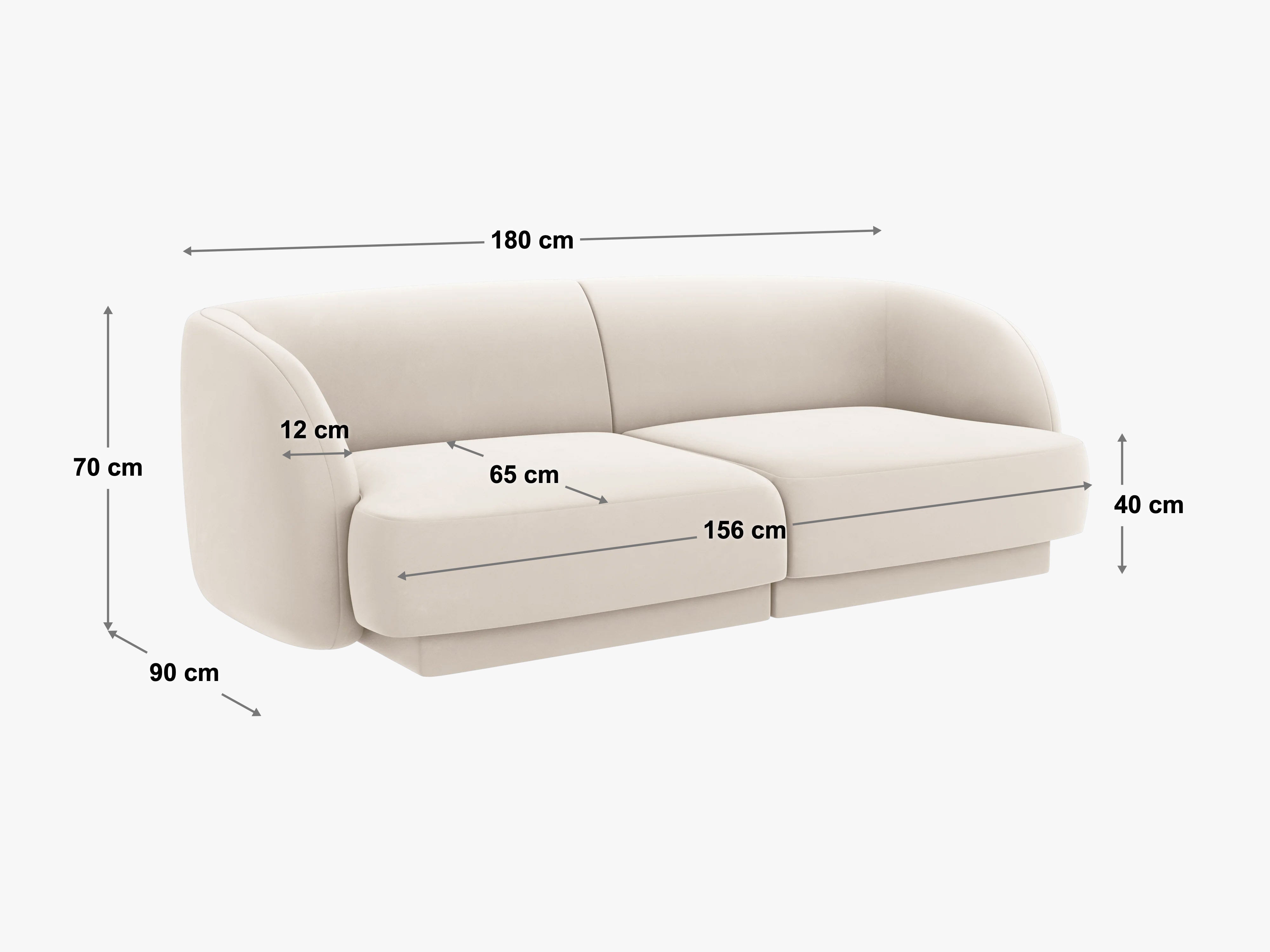 Sofa Miley 180x90cm, Materijal: Baršun