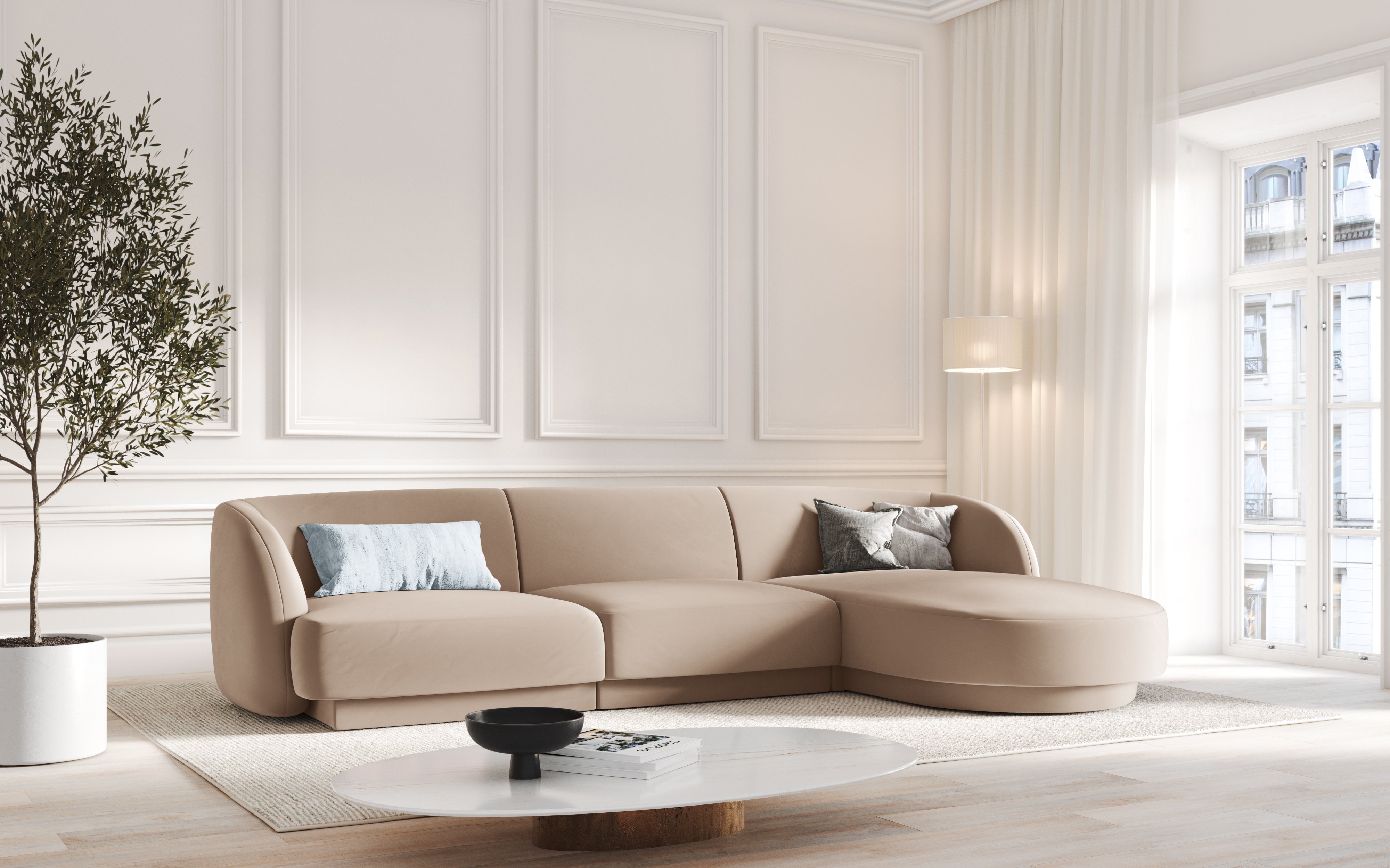 Kutna garnitura Miley 255x165cm, Materijal: Baršun