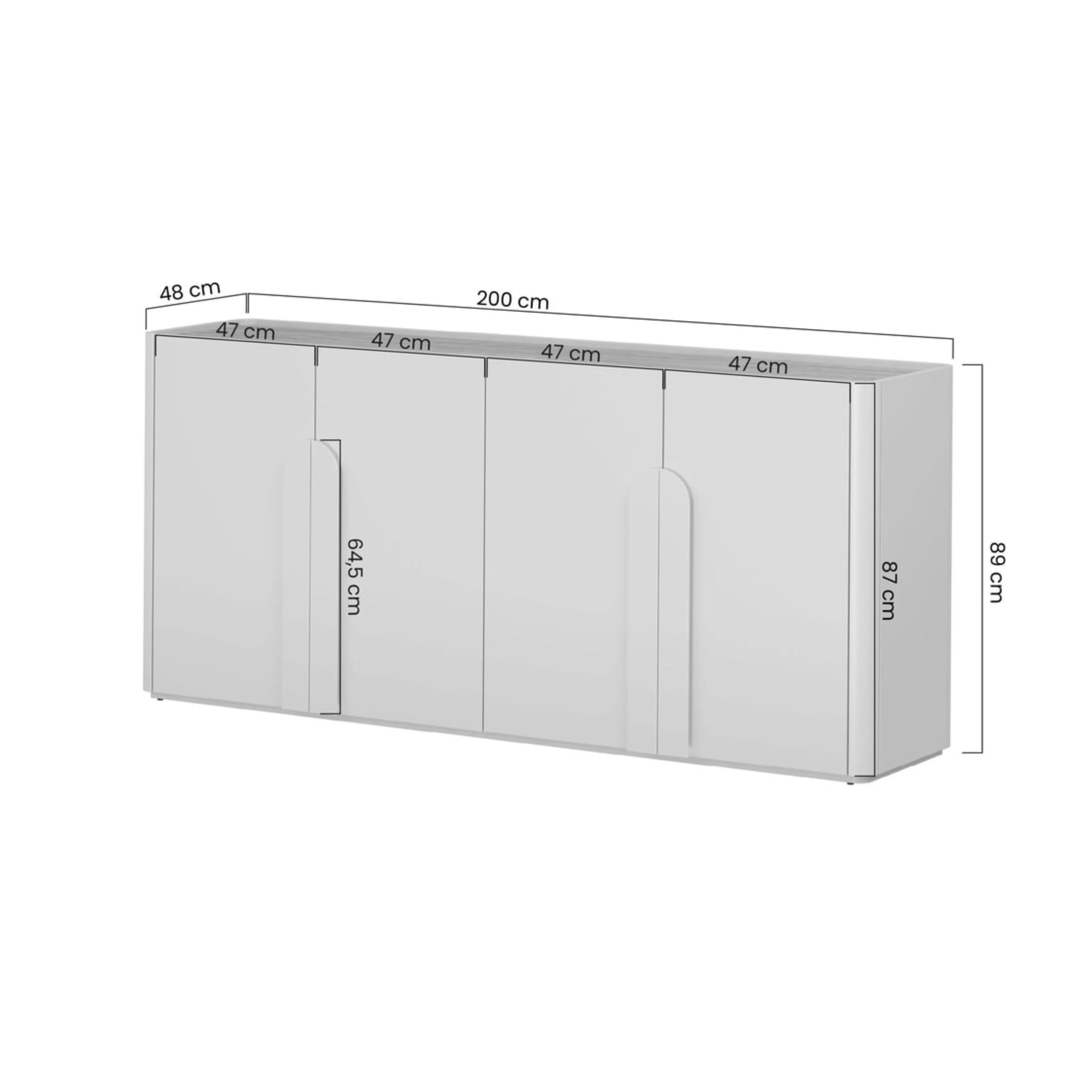 Komoda Amilio 200cm, Materijal: MDF
