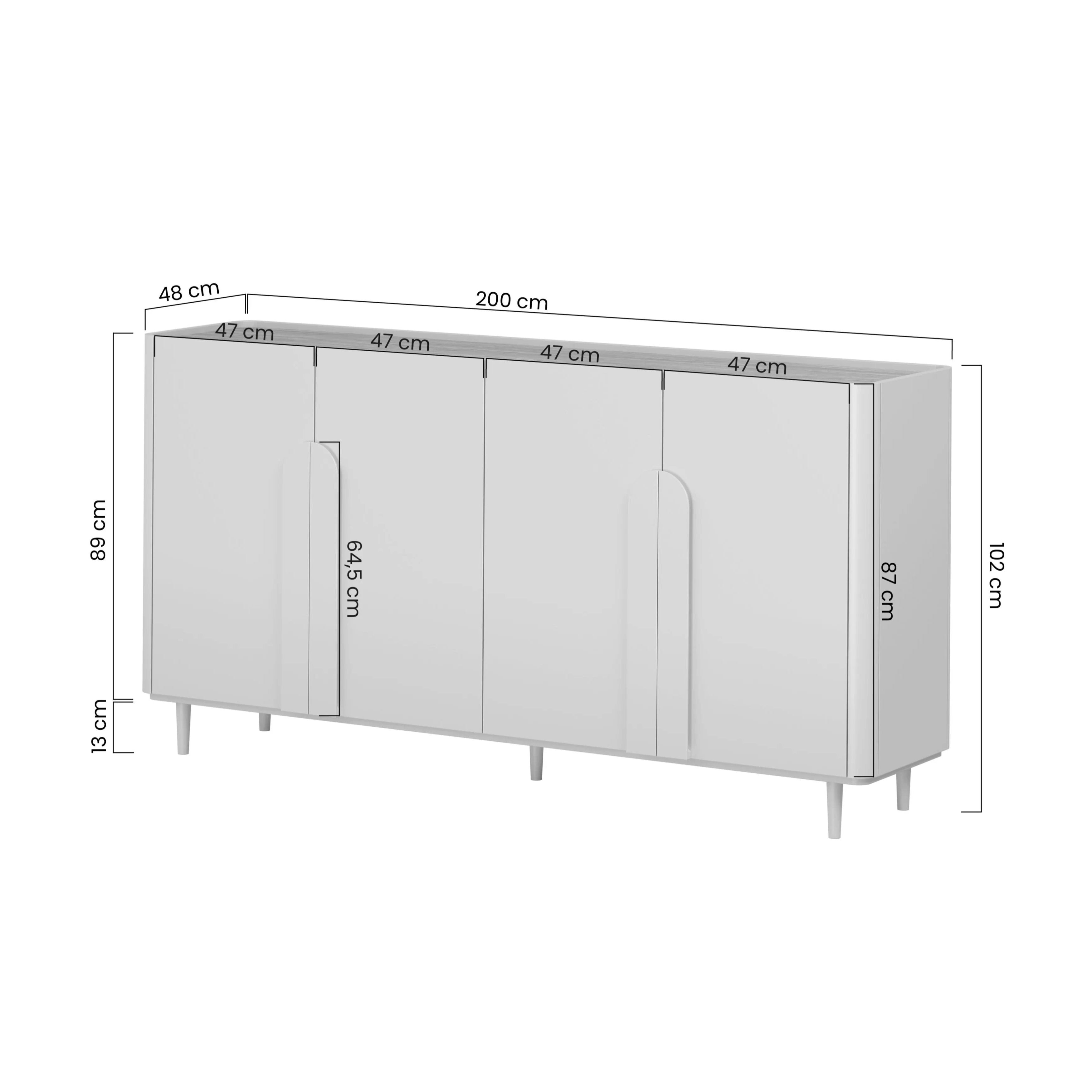 Komoda Amilio 200cm, Materijal: MDF