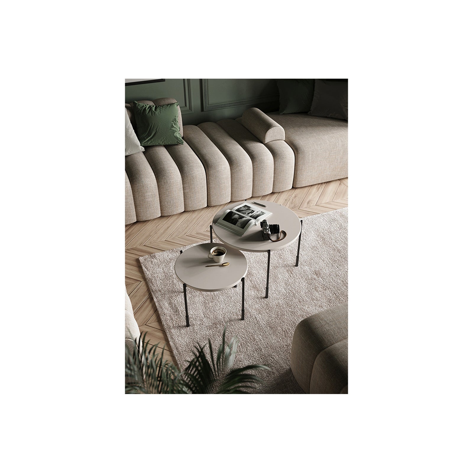 Klub stolić Sonatia okrugli 45cm, Materijal: MDF