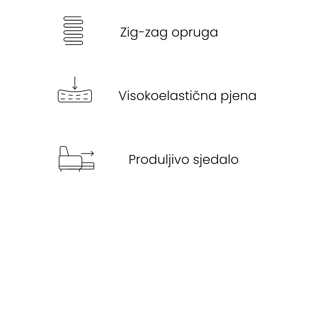 Sofa Camira 254x115cm, Materijal: Mogućnost izbora