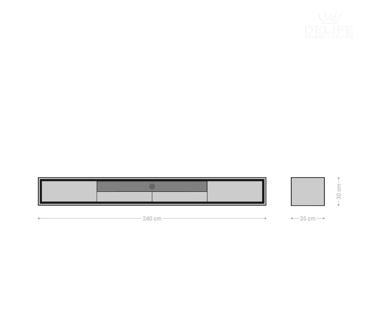 Komoda Stonegrace 240cm, Materijal: Bagrem