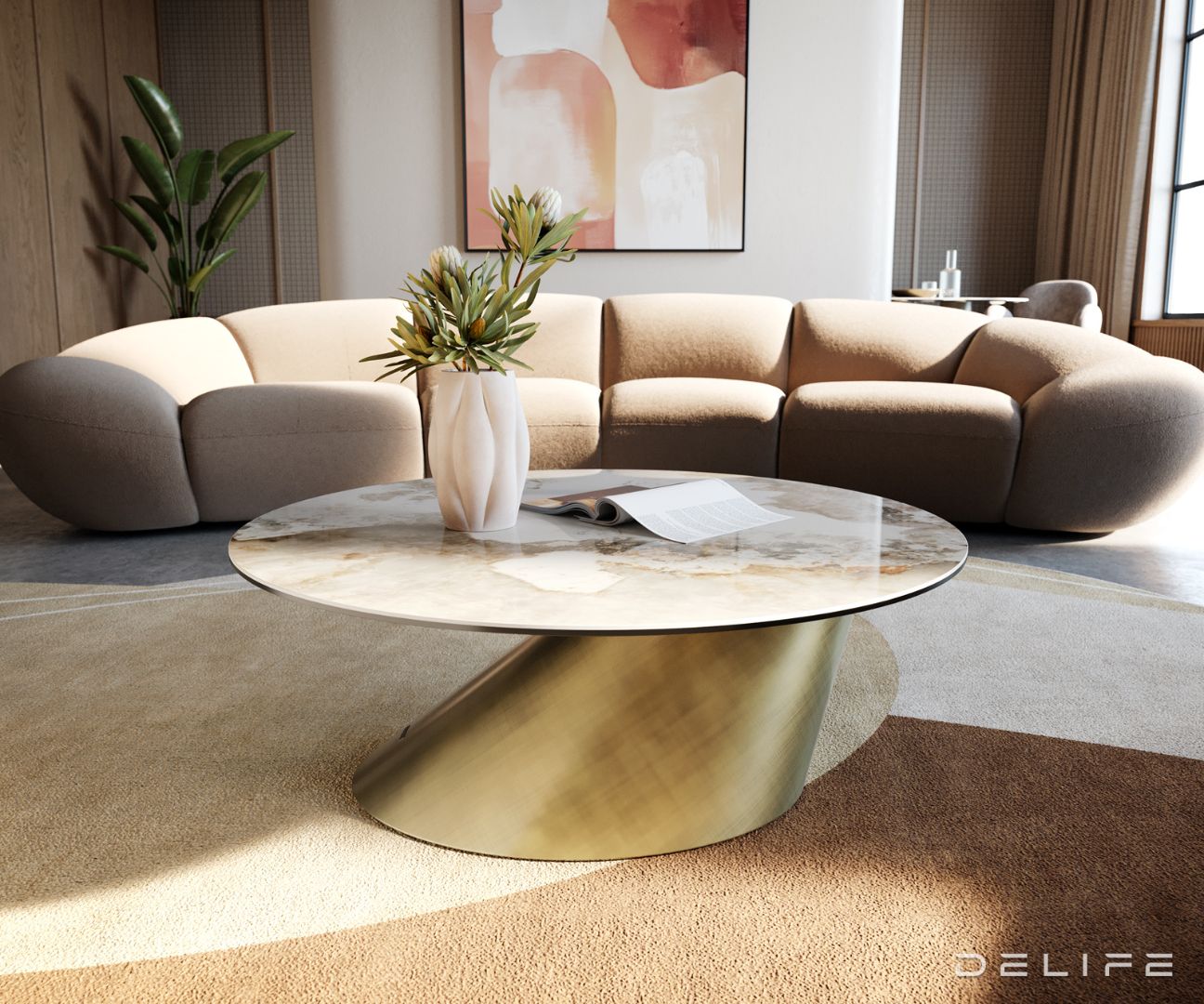 Klub stolić Edge 90x90cm, Materijal: Keramika Minas Melange