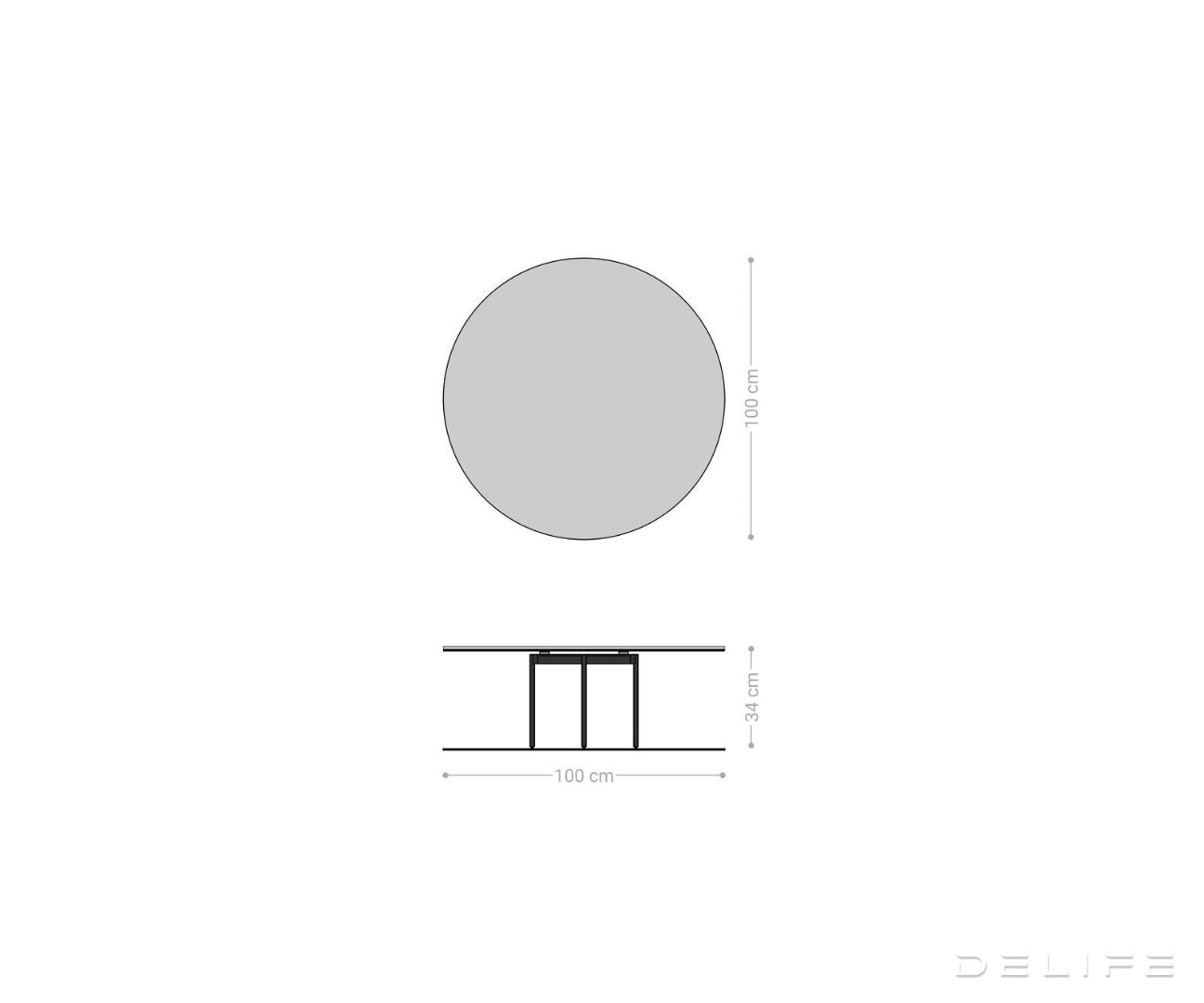 Klub stolić Edge 100x100cm, Materijal: Keramika Minas Melange