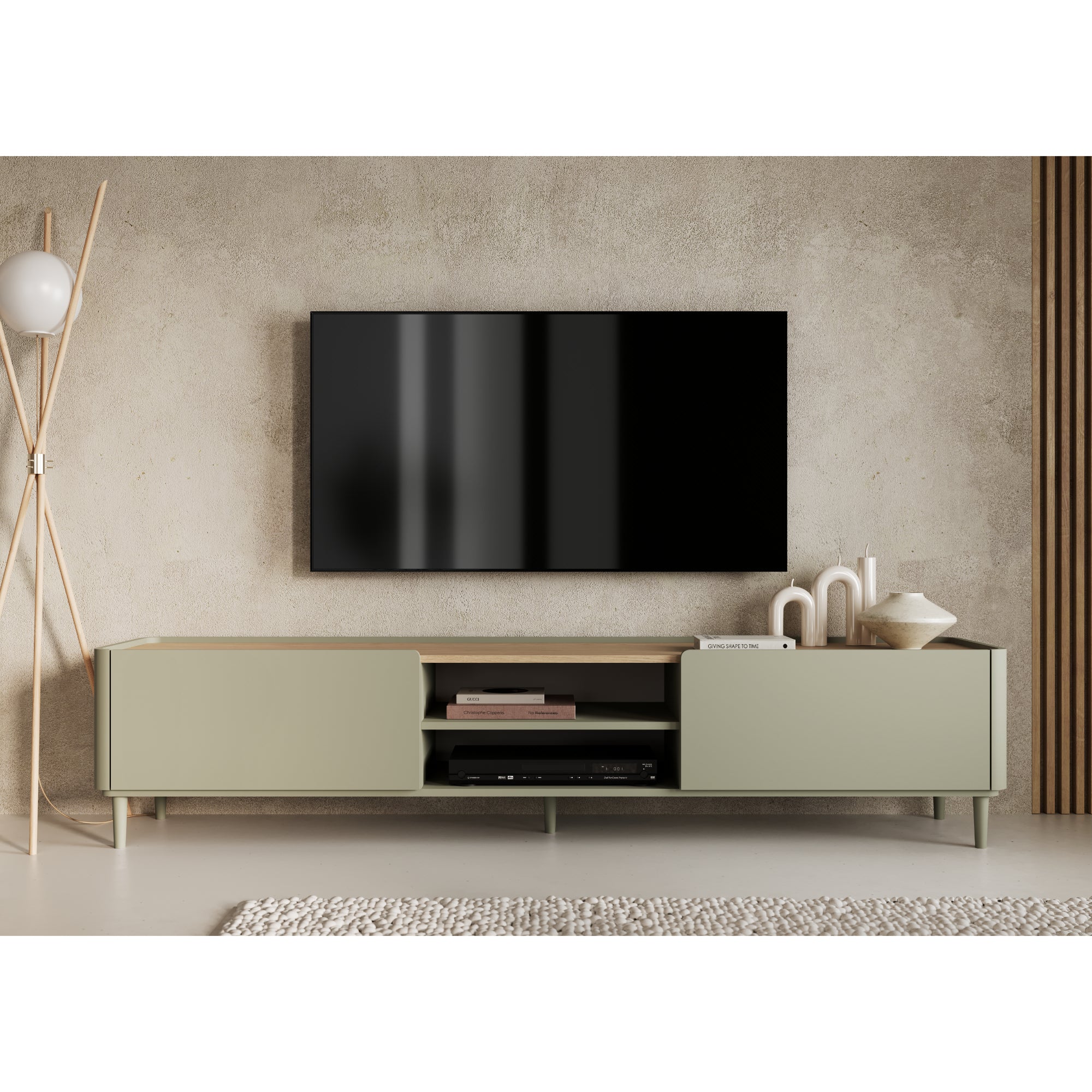 TV Komoda Elivo 220cm, Materijal: MDF,Melaminska ploča