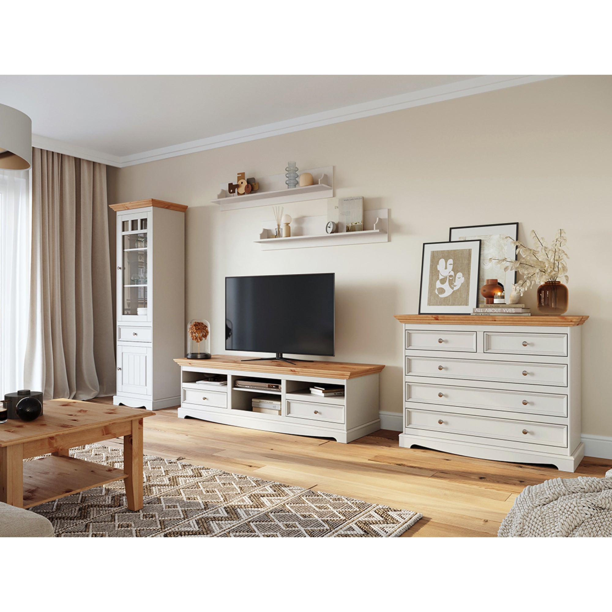 TV Komoda Belluno 167x53 cm, Materijal: Masivna Borovina
