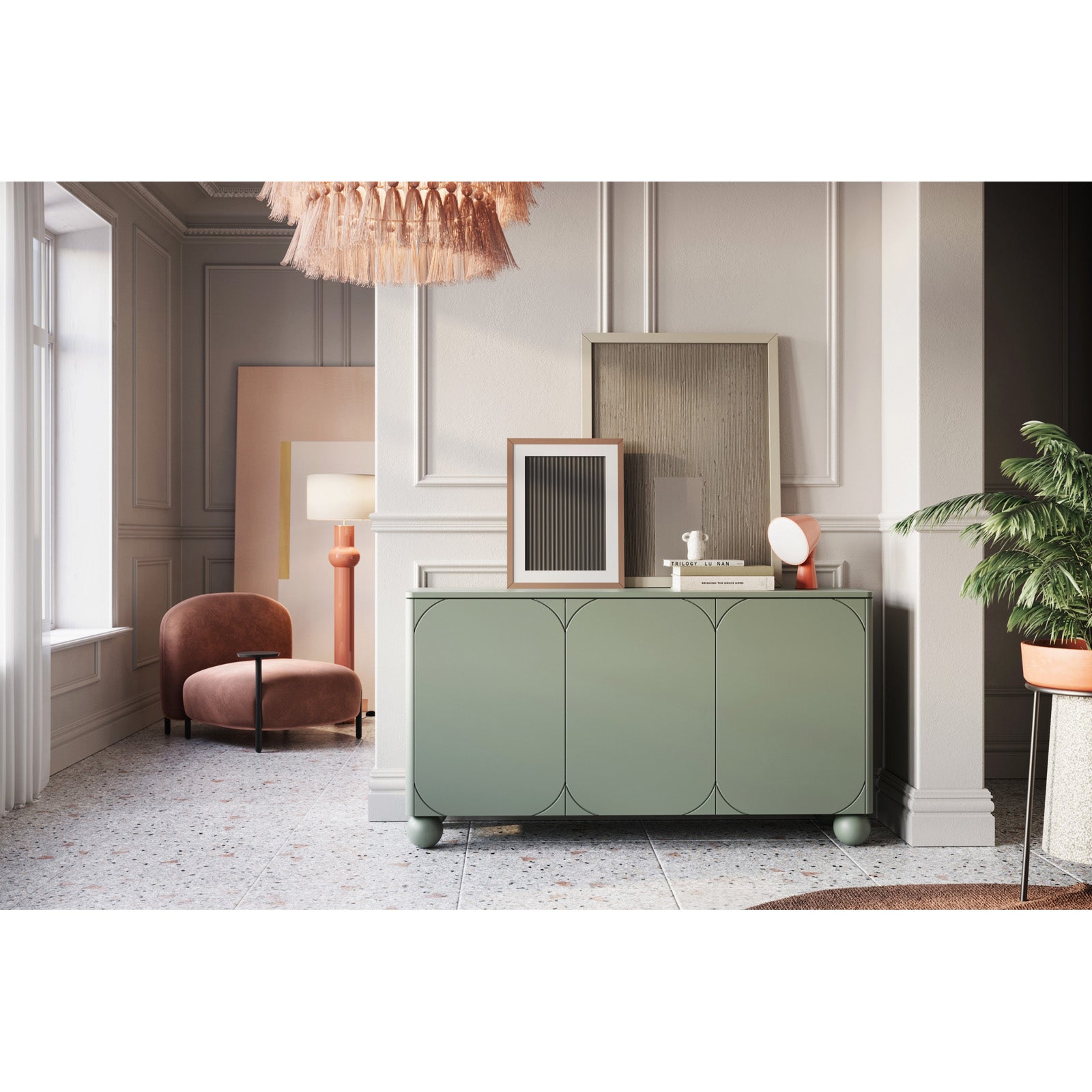 Komoda Sonatia 150cm, 3 vrata i 4 ladice, Materijal: MDF