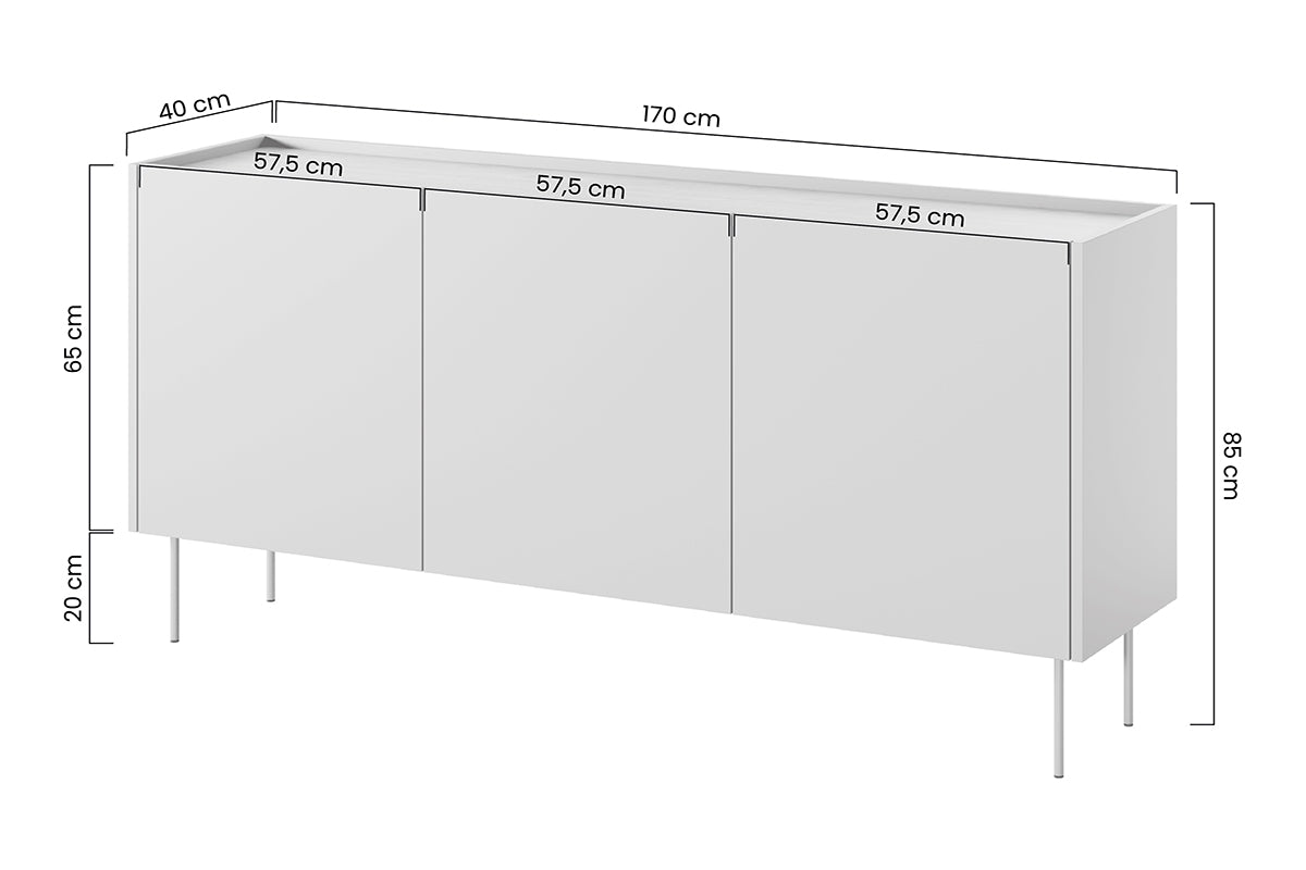 Komoda Desin 170cm, 3 vrata i 2 ladice, Materijal: MDF