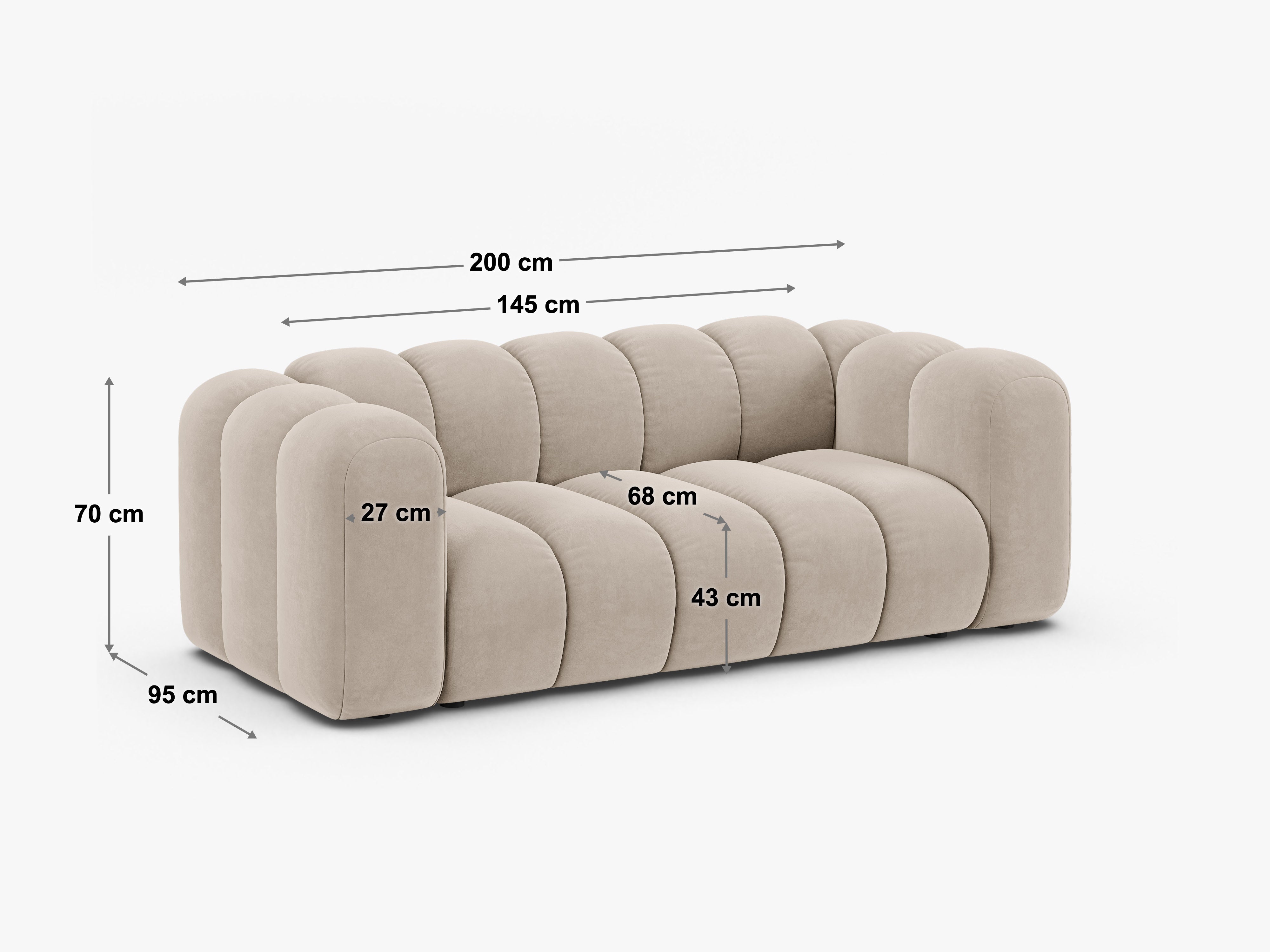 Sofa Lupine 200x95cm, Materijal: Chenille Eden