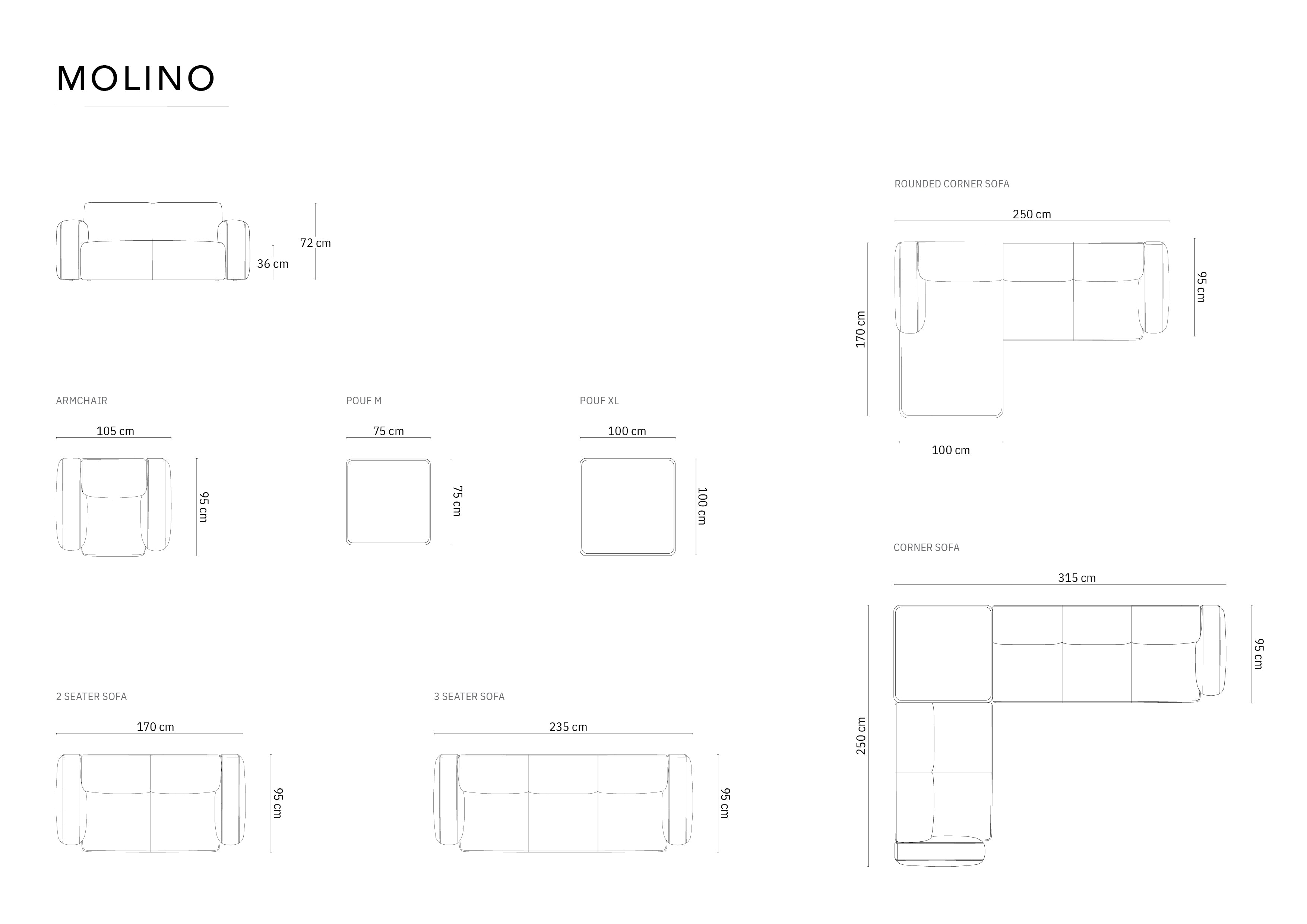 Sofa Molino 235x100 cm, Materijal: Boucle