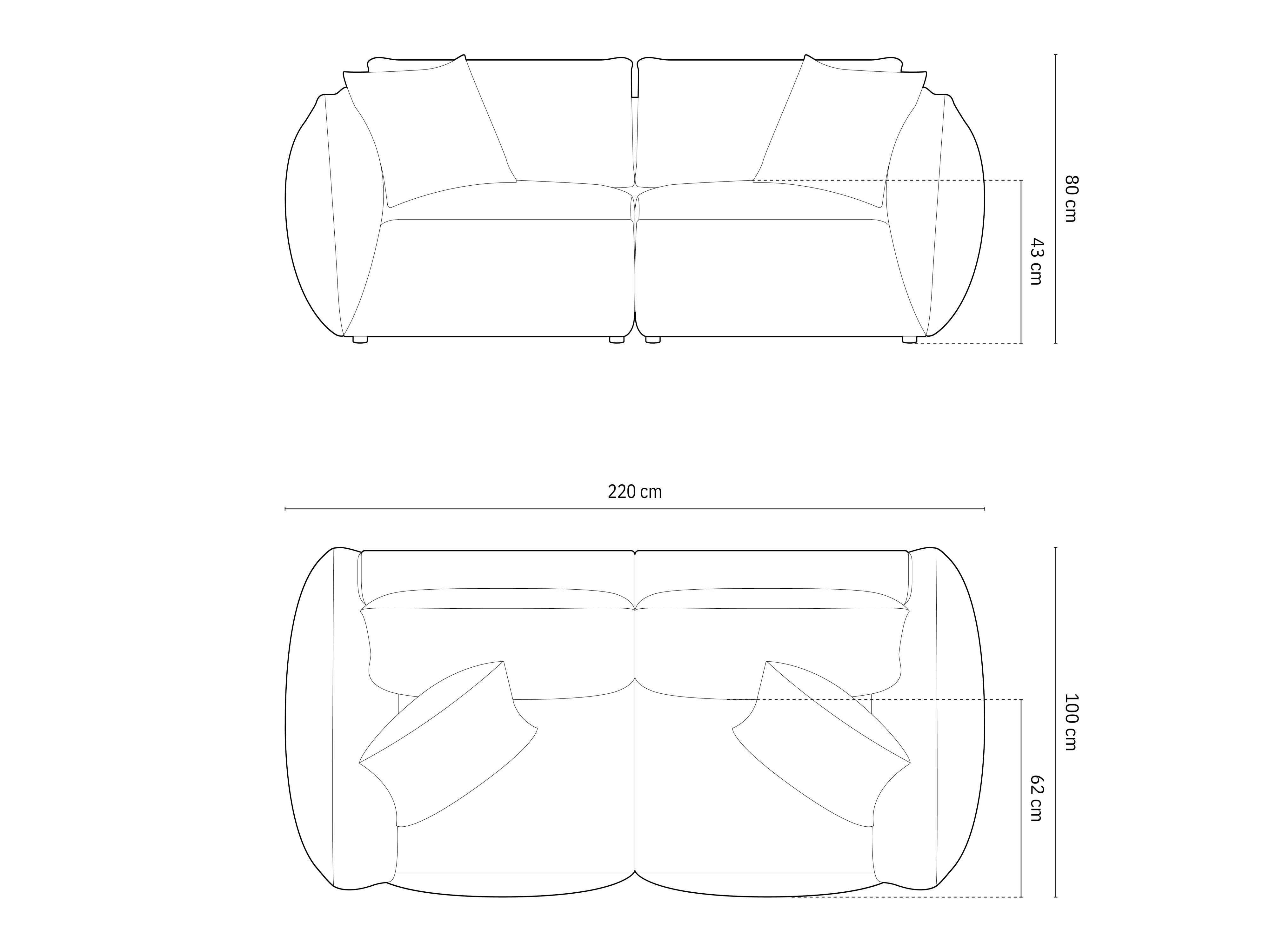 Sofa Chris 220x100cm, Materijal: Baršun