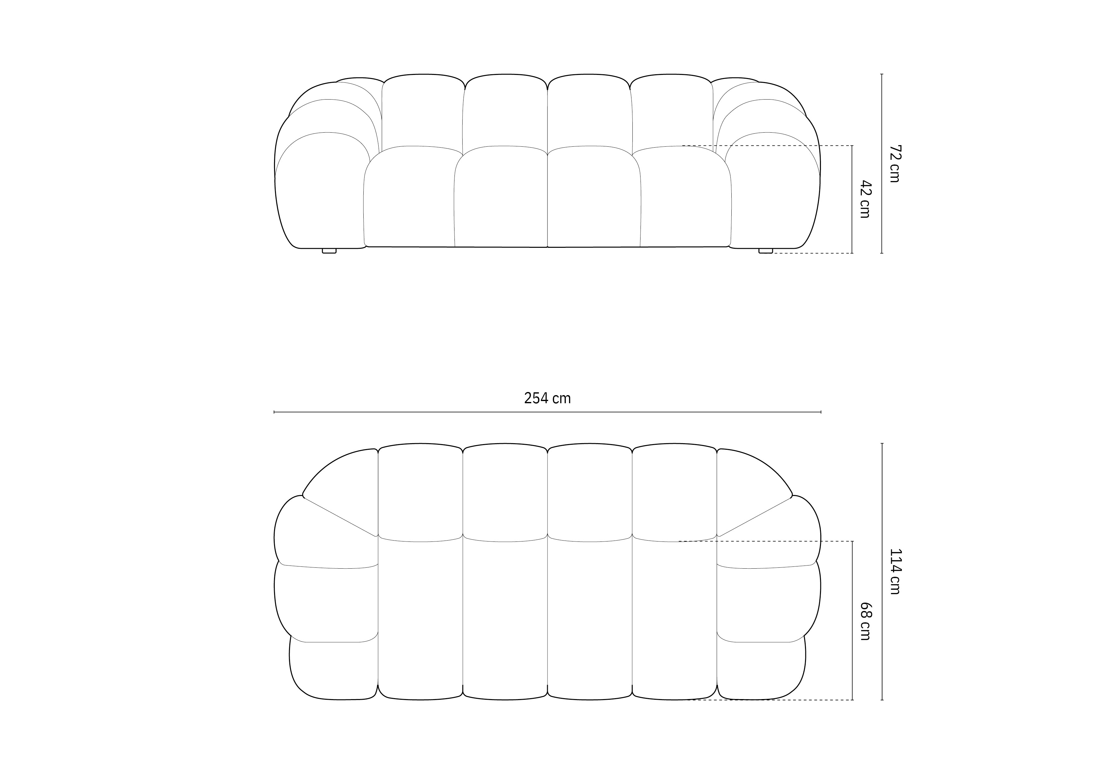 Sofa Diana 254x114cm, Materijal: 3D Tkanina