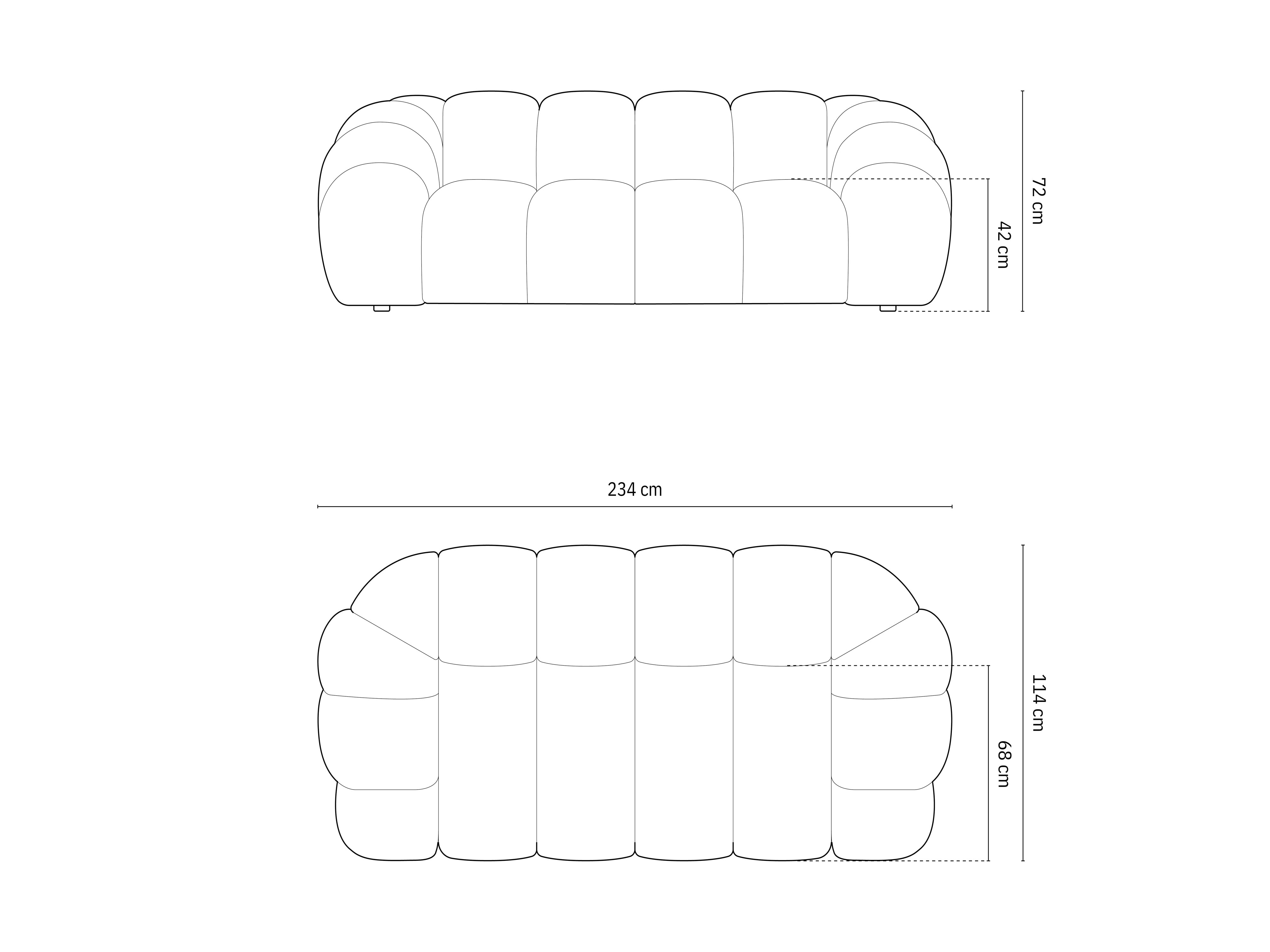 Sofa Diana 234x114cm, Materijal: Strukturirana tkanina