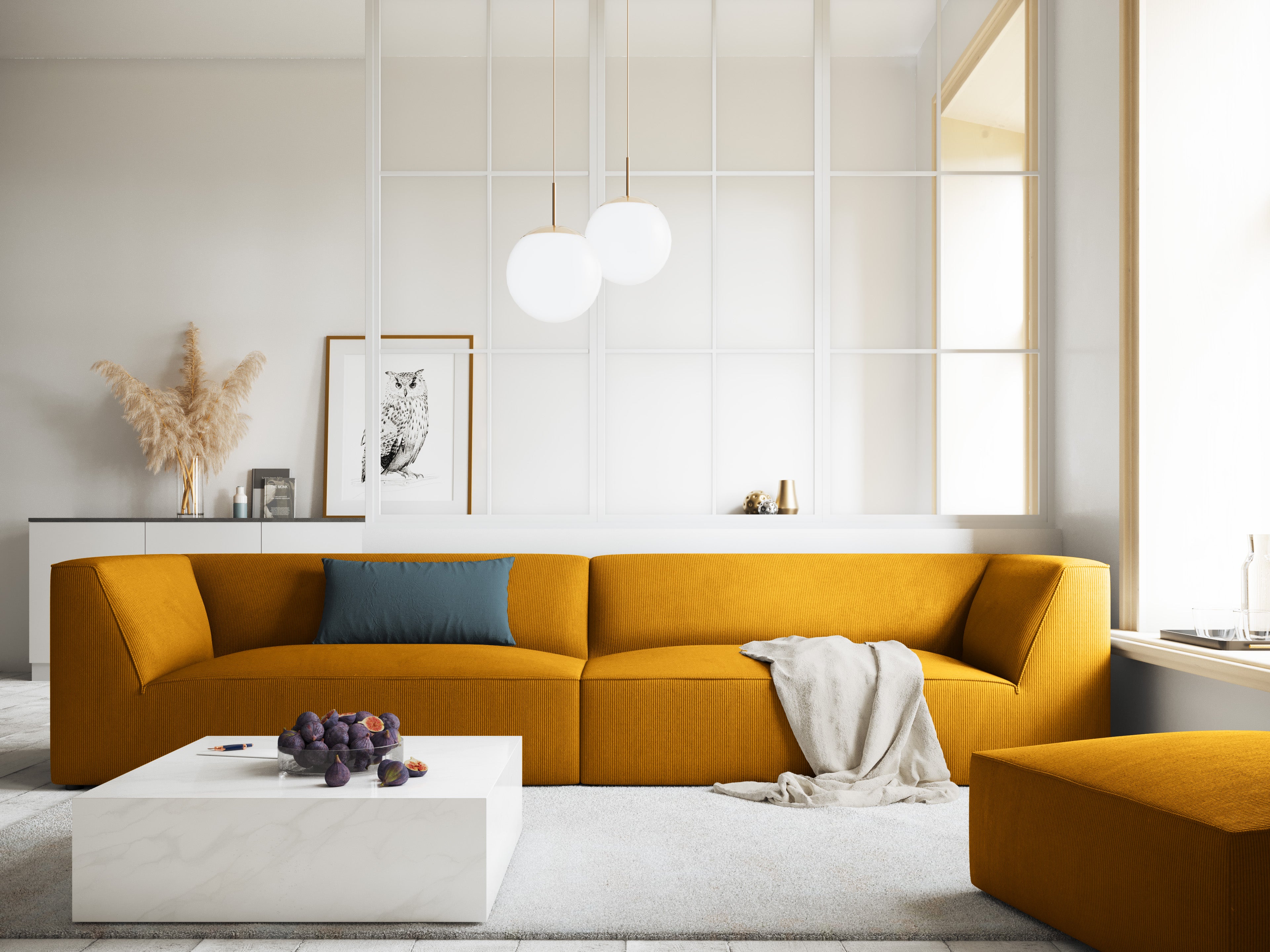 Sofa Ruby 302x93cm, Materijal: Rebrasta tkanina