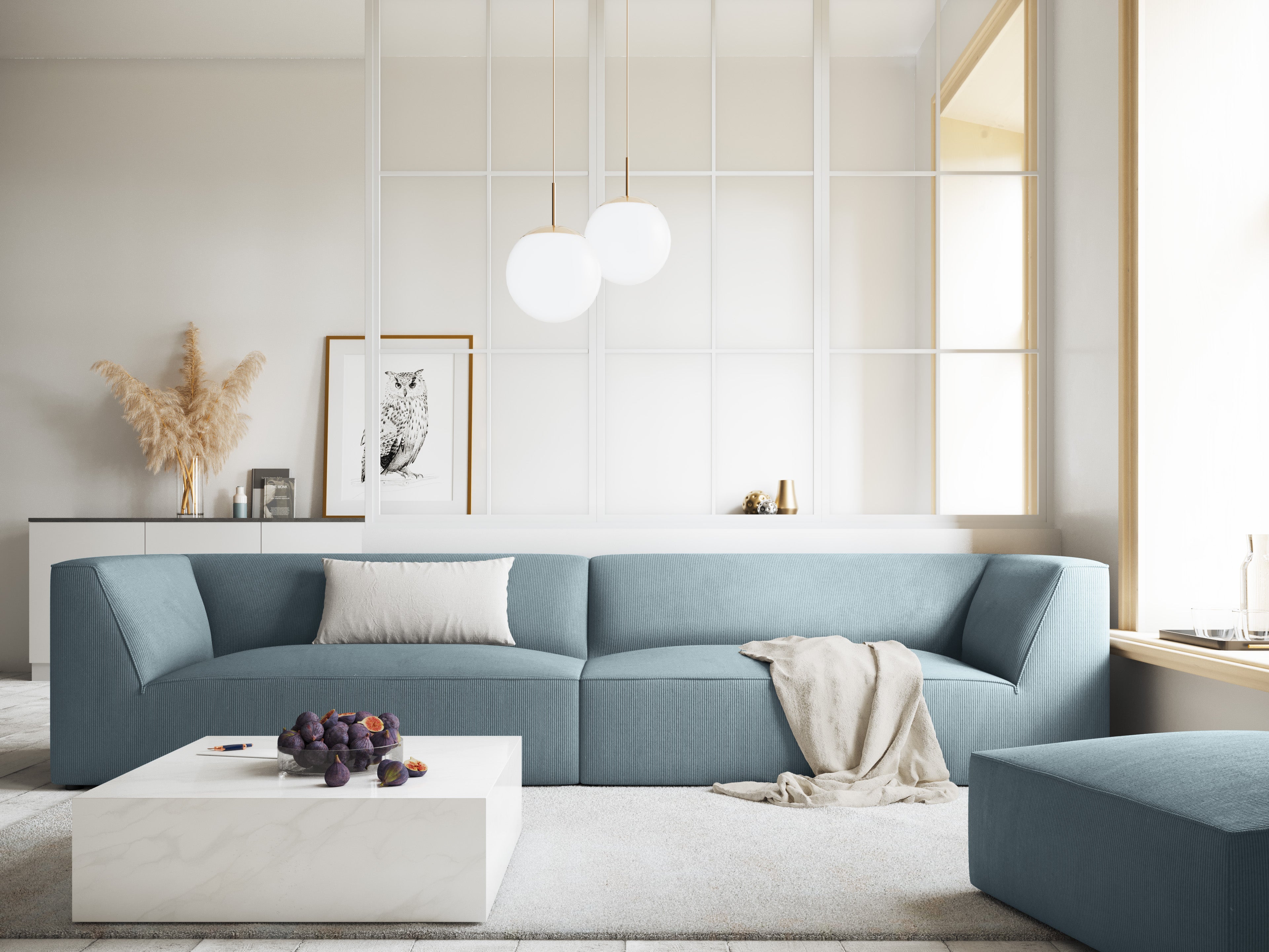 Sofa Ruby 302x93cm, Materijal: Rebrasta tkanina