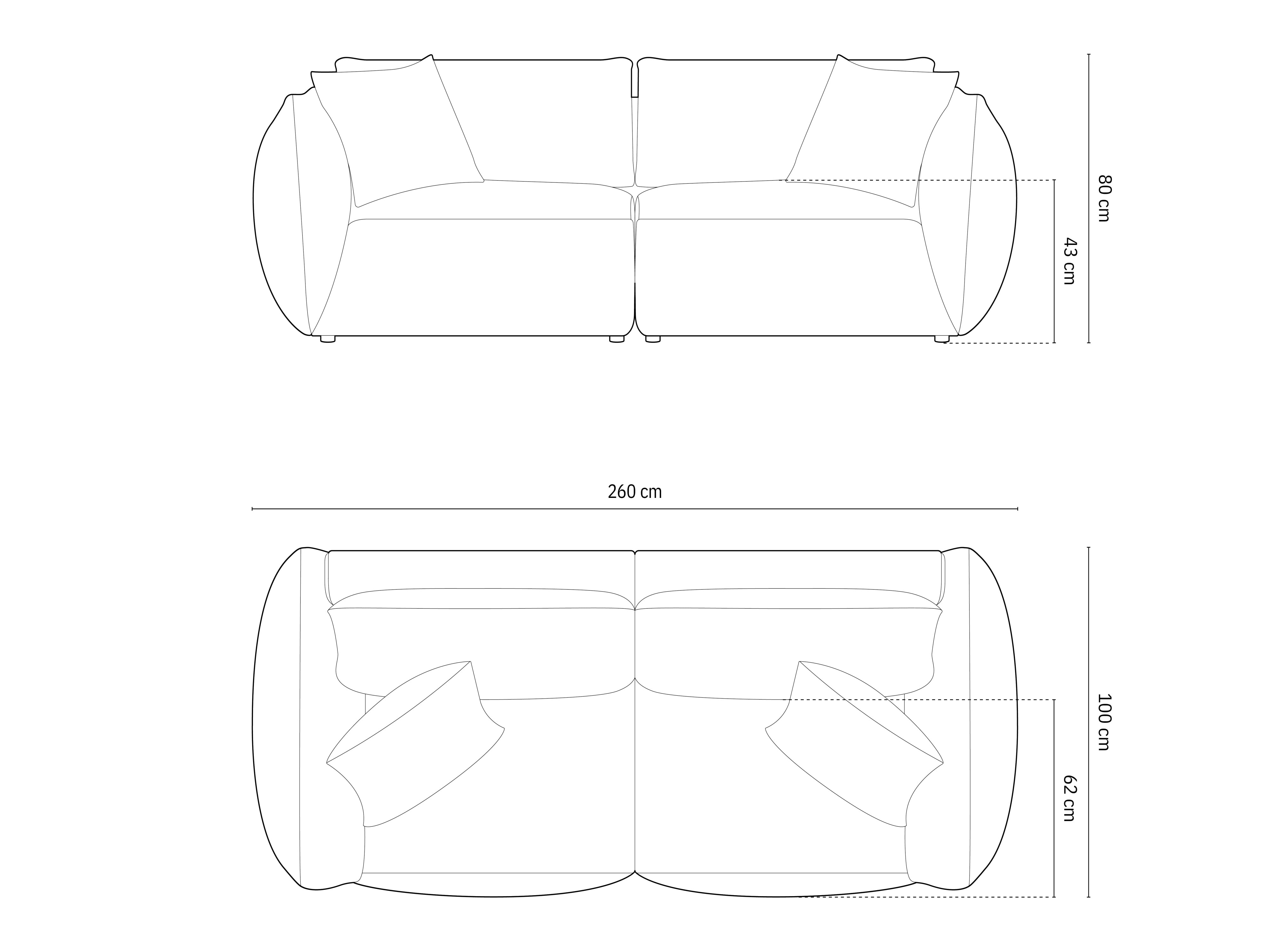 Sofa Chris 260x100cm, Materijal: Baršun
