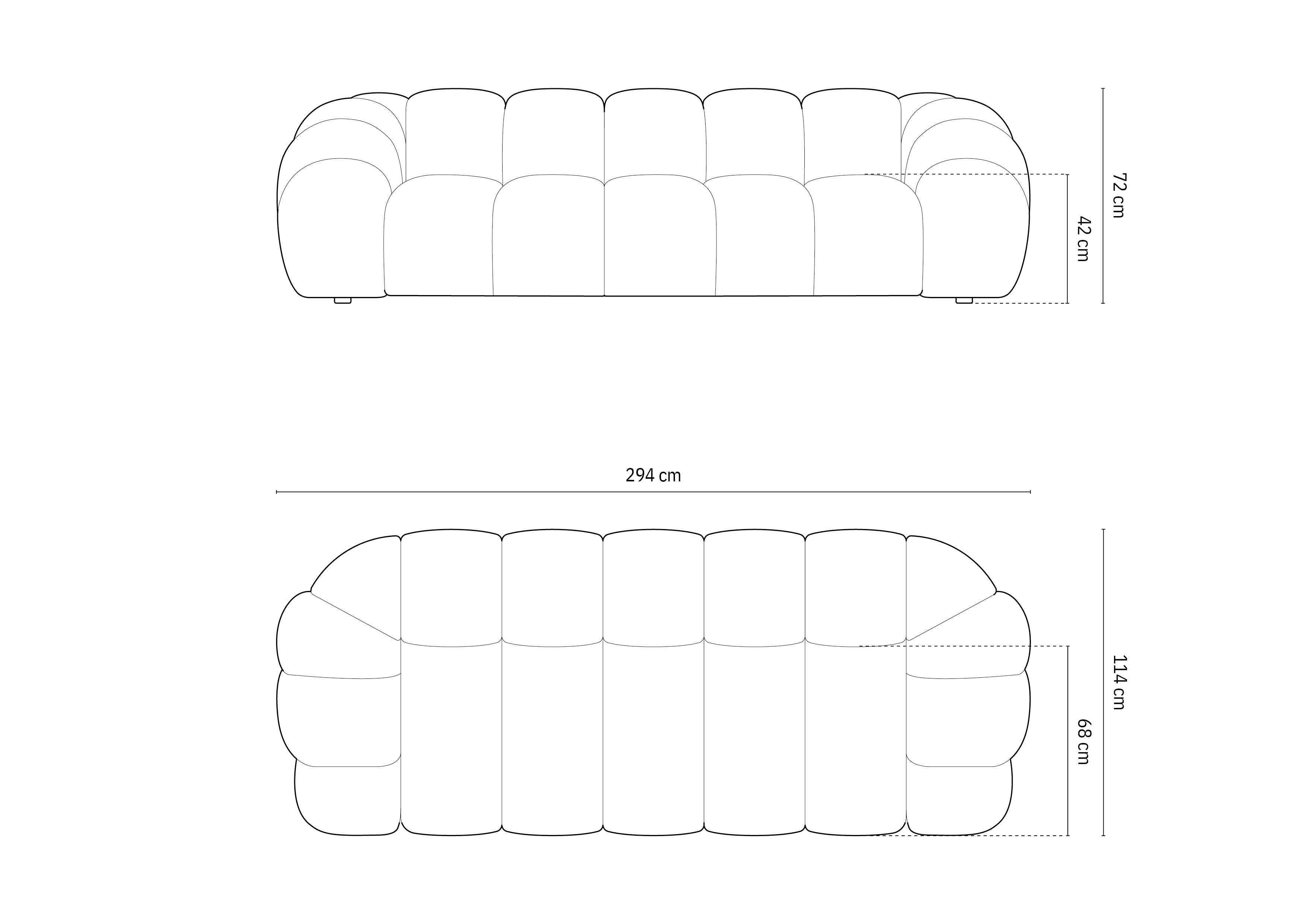 Sofa Diana 294x114cm, Materijal: 3D Tkanina