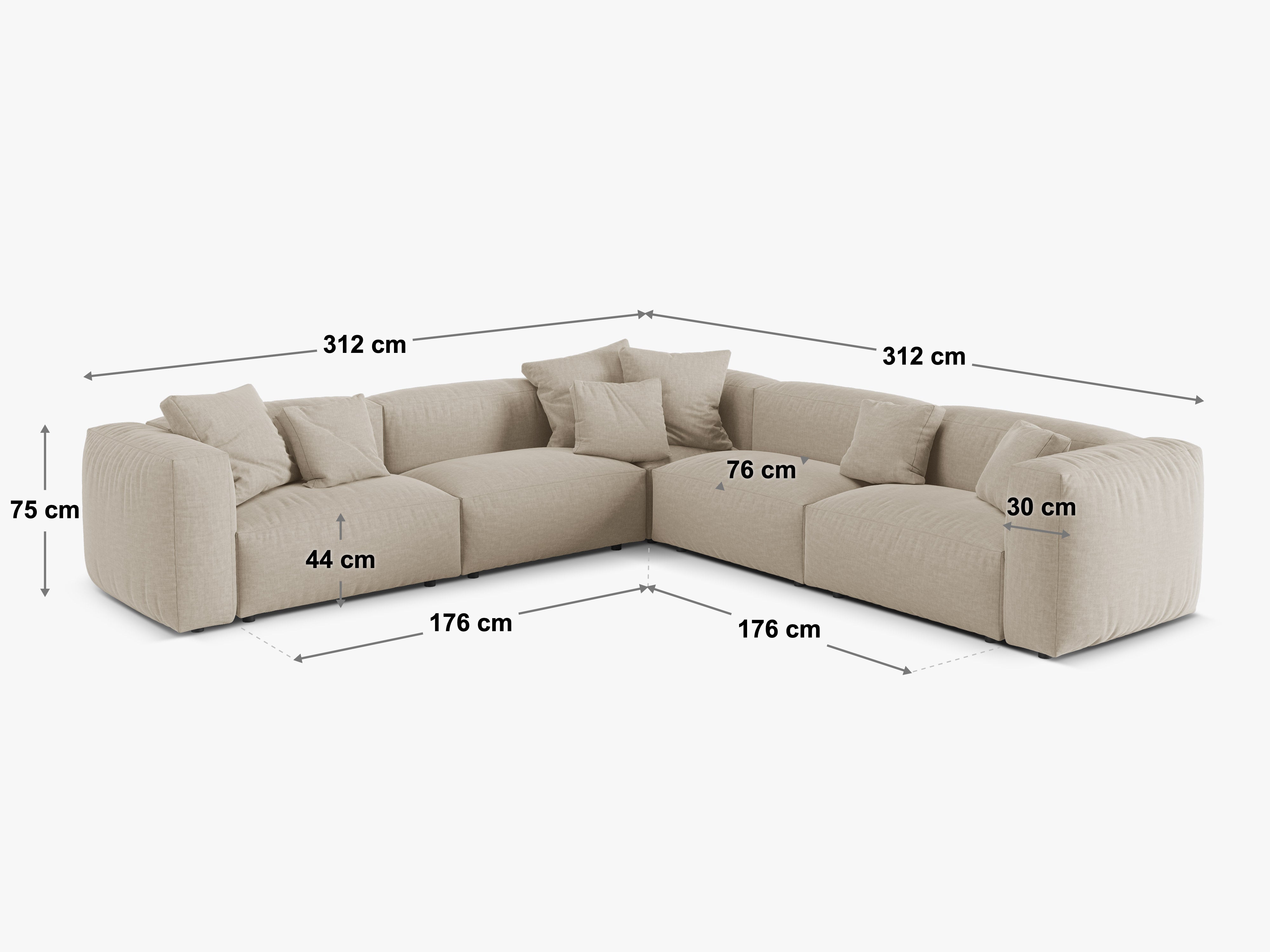 Kutna Garnitura Martina 312x312cm, Materijal: Baršun