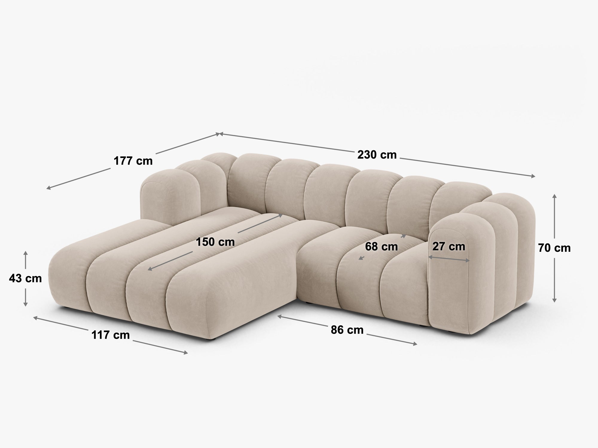 Kutna garnitura Lupine 290x177cm, Materijal: Chenille Eden