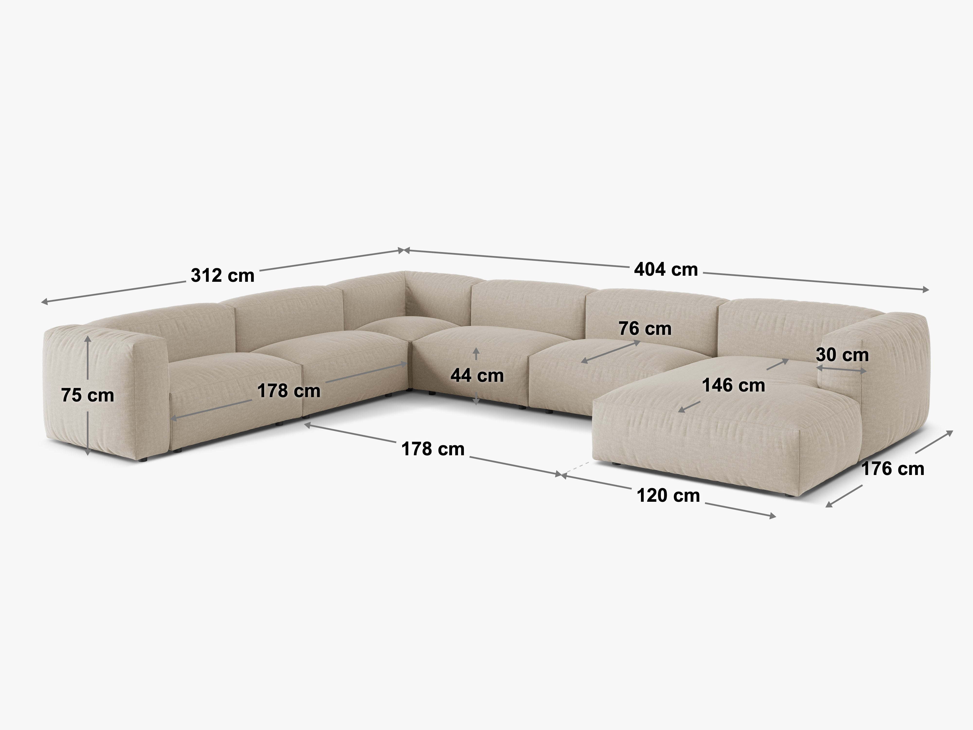 Kutna Garnitura Martina 404x312cm, Materijal: Boucle