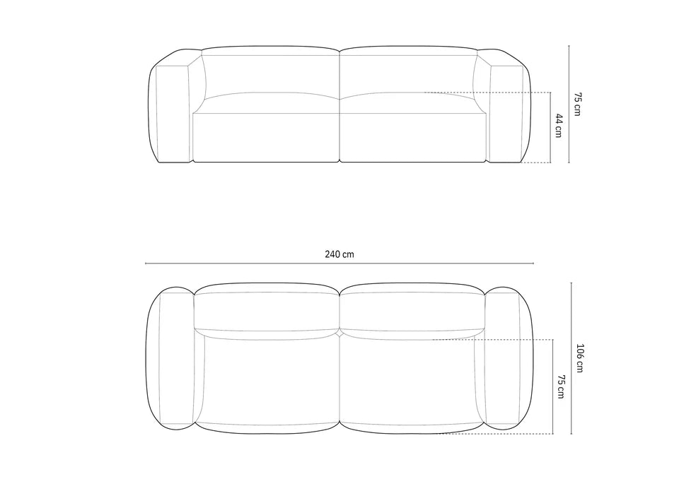Sofa Martina 240x106cm, Materijal: Baršun