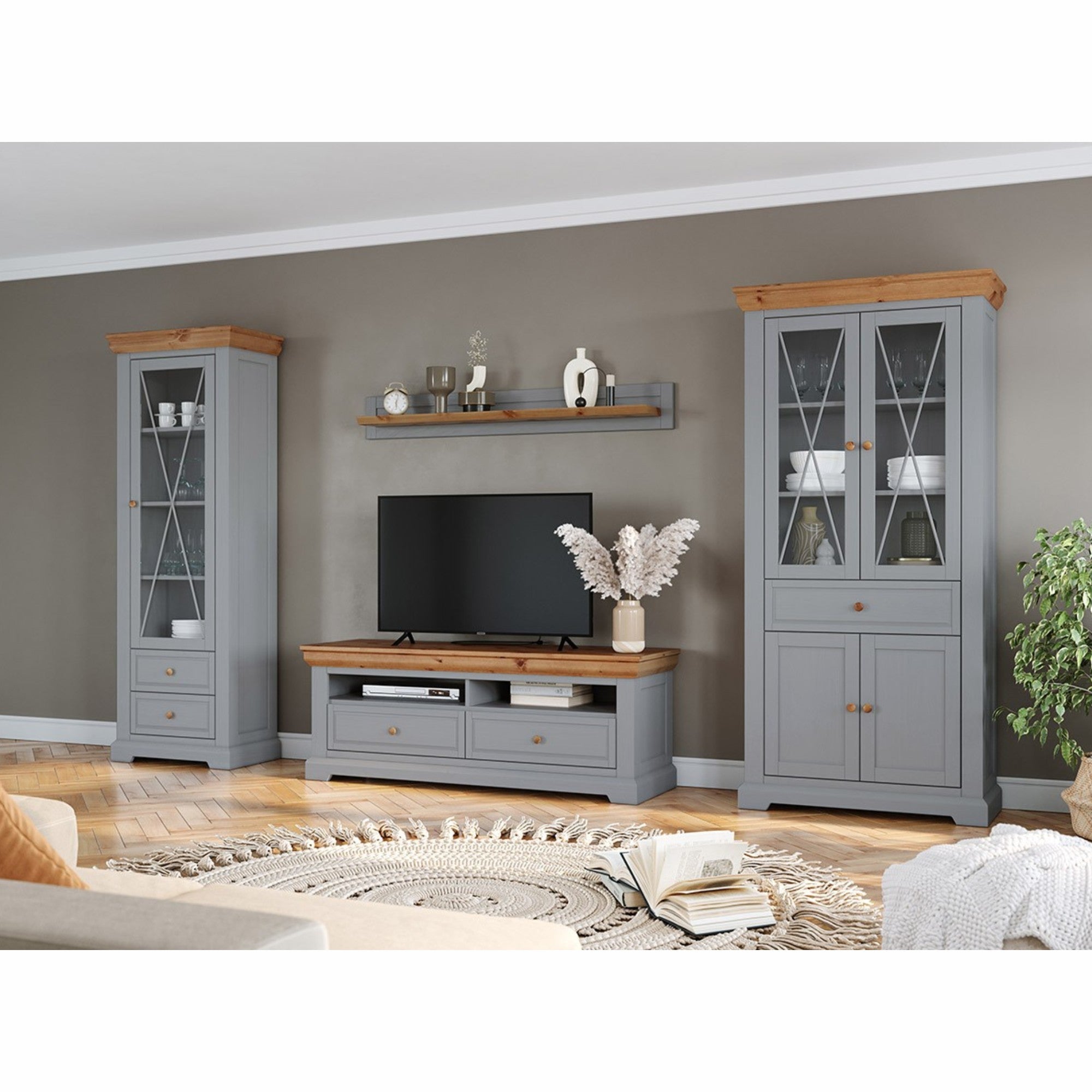 TV Komoda Marone 155x47 cm, Materijal: Masivna Borovina