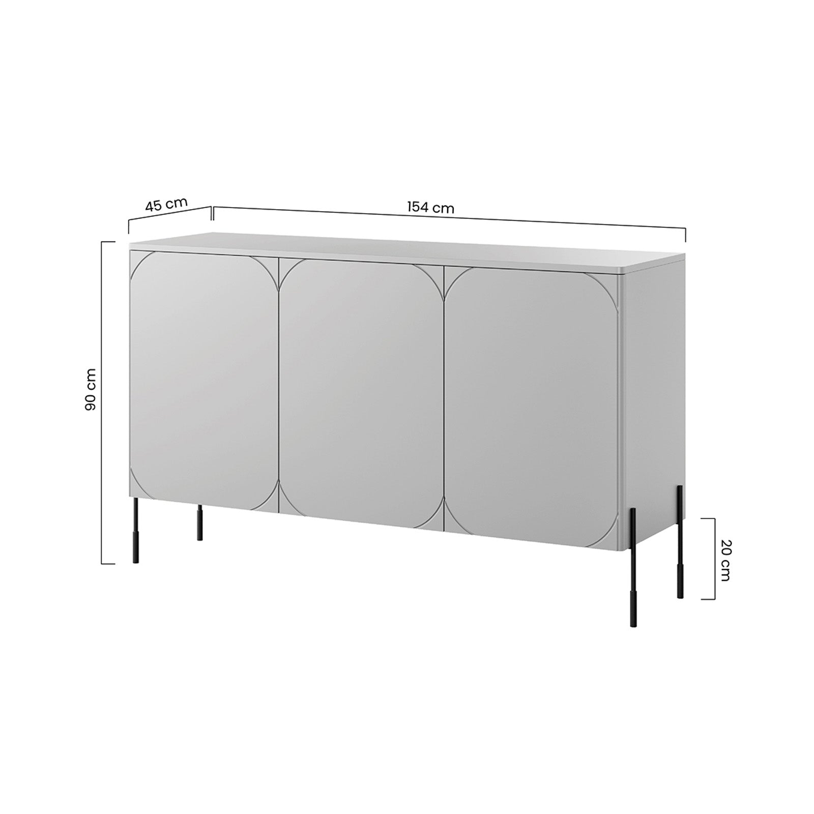 Komoda Sonatia 150cm, 3 vrata i 2 ladice, Materijal: MDF