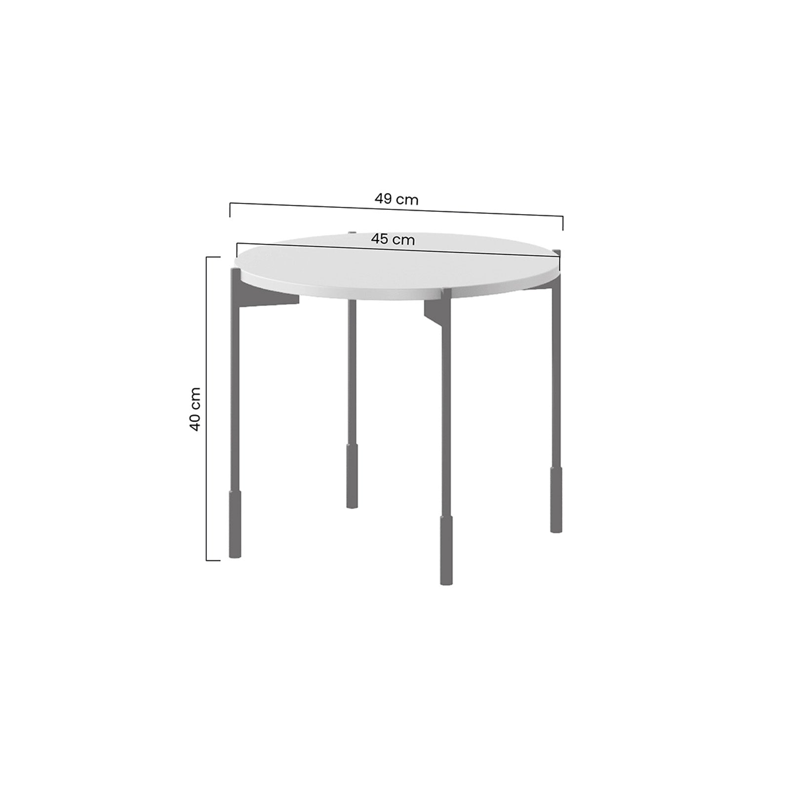 Klub stolić Sonatia okrugli 45cm, Materijal: MDF