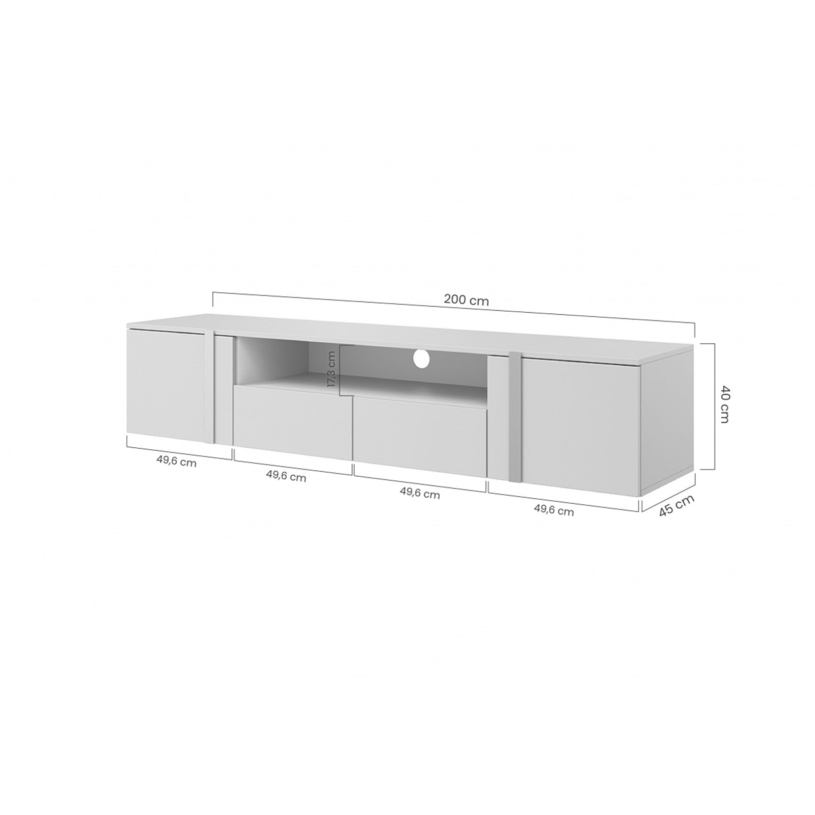 Komoda Verica 200cm, Materijal: Laminirana ploča