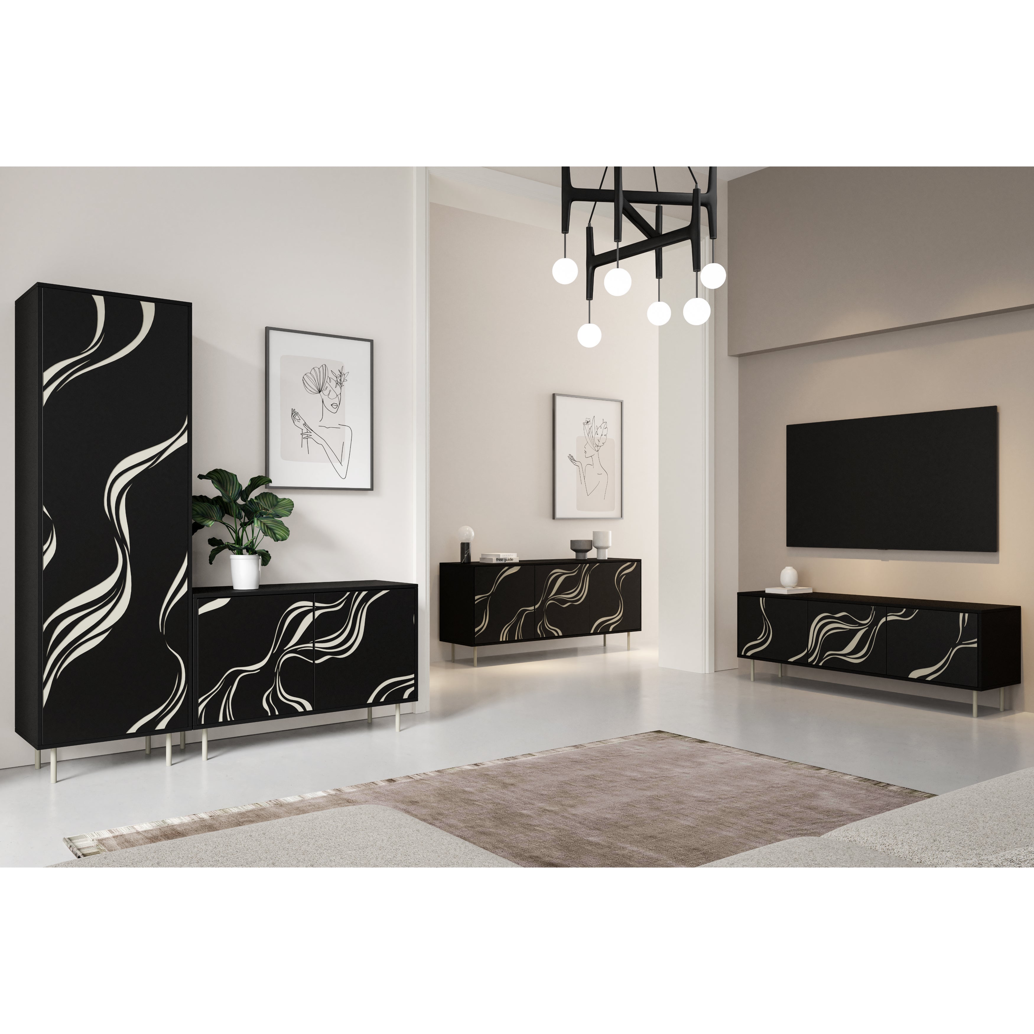 Vitrina Vintro 200x60cm, Materijal: Laminirana ploča